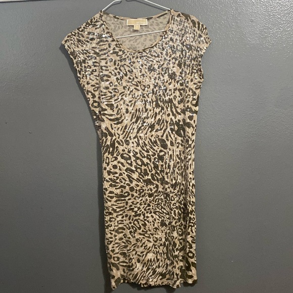 Micheal Kors Leopard Sequin Dress - Picture 1 of 6